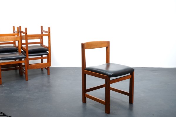 Vintage Solid Teak Dining Chairs, Denmark, 1960s, Set of 6-CIP-1065295