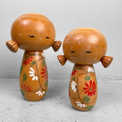 Vintage Sosaku Kokeshi Dolls by Uchida Schinichiro, Japan, 1960s, Set of 2-DWL-1786494