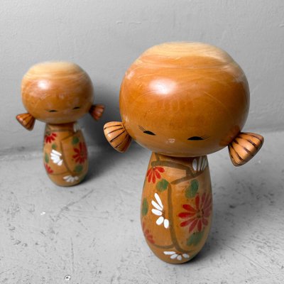 Vintage Sosaku Kokeshi Dolls by Uchida Schinichiro, Japan, 1960s, Set of 2-DWL-1786494