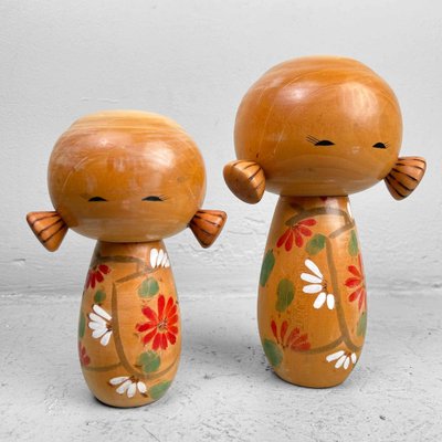 Vintage Sosaku Kokeshi Dolls by Uchida Schinichiro, Japan, 1960s, Set of 2-DWL-1786494