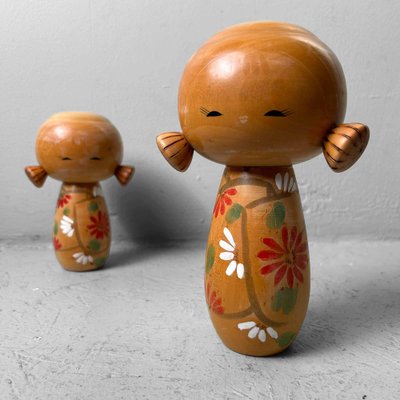 Vintage Sosaku Kokeshi Dolls by Uchida Schinichiro, Japan, 1960s, Set of 2-DWL-1786494