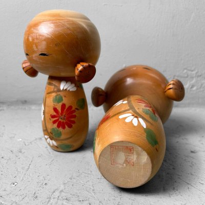 Vintage Sosaku Kokeshi Dolls by Uchida Schinichiro, Japan, 1960s, Set of 2-DWL-1786494