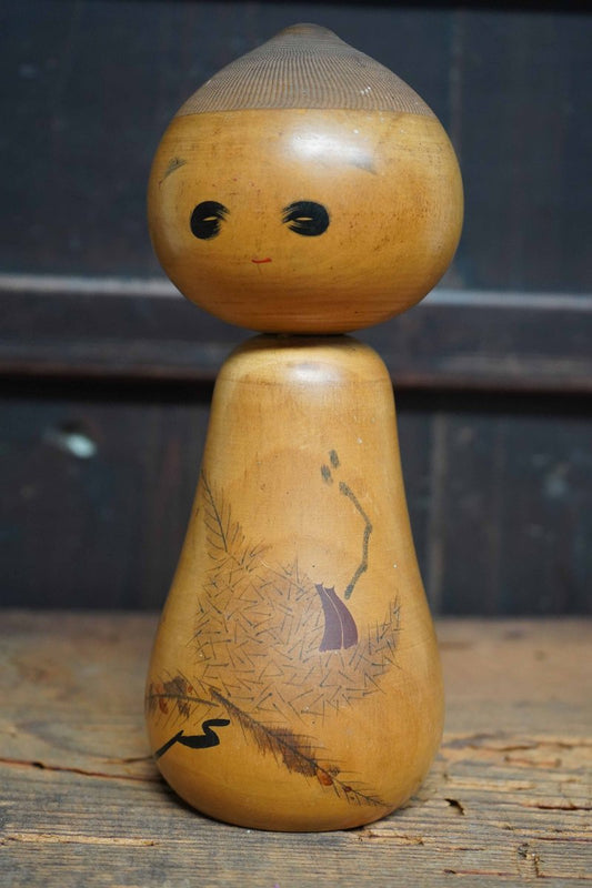 Vintage Sosaku Kokeshi in Chestnut by Watanabe Masao, Japan, 1960s