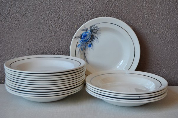 Vintage Soup Plates from Sarreguemines, Set of 6-AIU-1396876