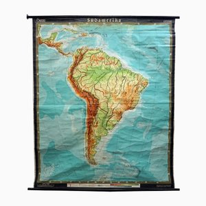 Vintage South America Pull Down Map Wall Chart Poster-KJP-1149224