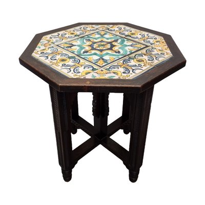 Vintage Southern European Side Table with Tile Top, 1950s-VHW-2032223