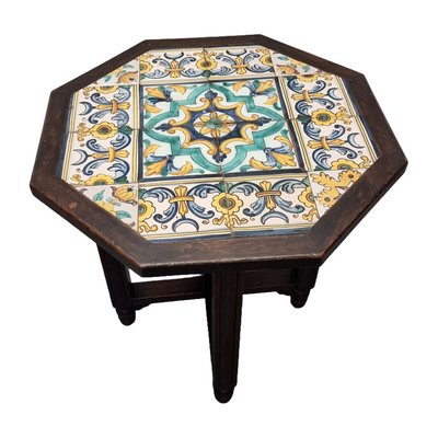 Vintage Southern European Side Table with Tile Top, 1950s-VHW-2032223