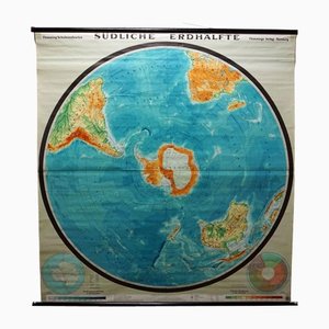 Vintage Southern Hemisphere of the Earth Rollable Map Wall Chart-KJP-1149296