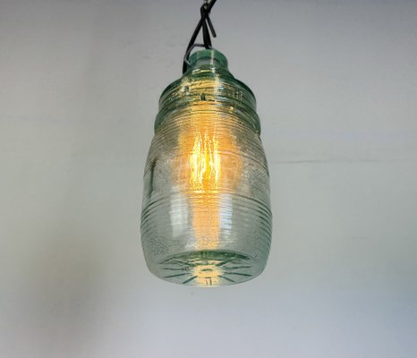 Vintage Soviet Green Glass Hanging Light, 1960s-CGF-1767555