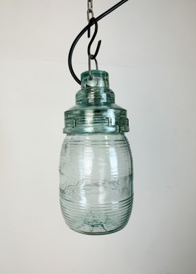 Vintage Soviet Green Glass Hanging Light, 1960s-CGF-1767555