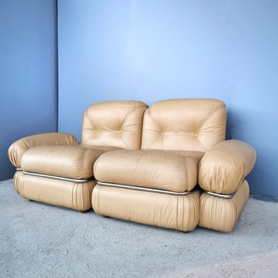 Vintage Space Age Beige 2 -Seater Modular Sofa, 1970s, Set of 2-PRS-1812934