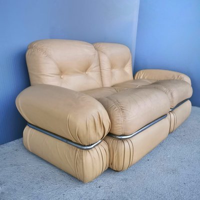 Vintage Space Age Beige 2 -Seater Modular Sofa, 1970s, Set of 2-PRS-1812934