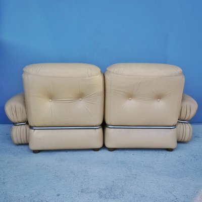 Vintage Space Age Beige 2 -Seater Modular Sofa, 1970s, Set of 2-PRS-1812934