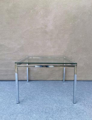 Vintage Space Age Coffee Table in Chrome & Glass, 1970s-FW-1323990