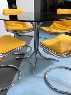 Vintage Space Age Dinner Table and Chairs in the style of Gastone Rinaldi, 1960s, Set of 5-OT-1426410