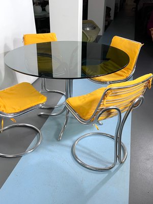 Vintage Space Age Dinner Table and Chairs in the style of Gastone Rinaldi, 1960s, Set of 5-OT-1426410