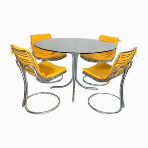 Vintage Space Age Dinner Table and Chairs in the style of Gastone Rinaldi, 1960s, Set of 5-OT-1426410