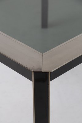 Vintage Space Age Italian Steel and Glass Dining Table, 1970s-RCE-1720059