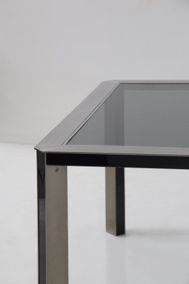 Vintage Space Age Italian Steel and Glass Dining Table, 1970s-RCE-1720059