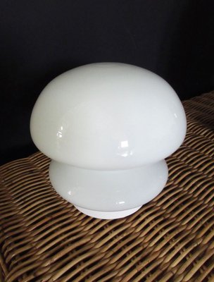 Vintage Space Age Italian White Murano Glass Table Lamps, 1972, Set of 2-FHZ-693011