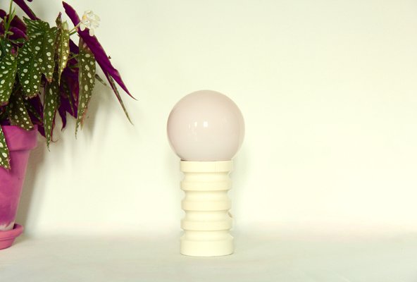 Vintage Space Age Pink and White Table Lamp, Italy, 1970s-HUY-1748897