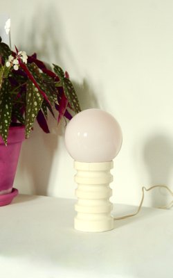 Vintage Space Age Pink and White Table Lamp, Italy, 1970s-HUY-1748897