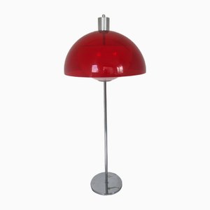 Vintage Space Age Red and White Mushroom Table Lamp, 1970s-DGW-2027914