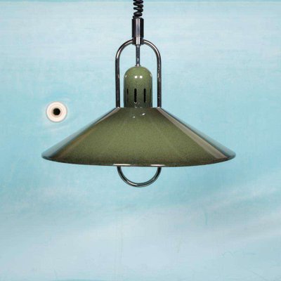 Vintage Space Age Swedish Hanging Lamp in Green, 1970s-HGA-2032007