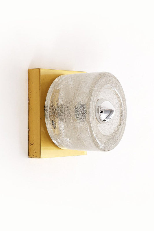 Vintage Space Cube Wall Lamp in Ice Glass from Peill & Putzler, 1960