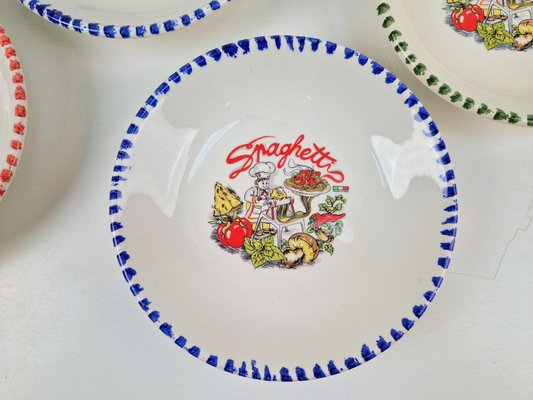 Vintage Spaghetti Plates & Serving Bowl Pasta from CMS Italy, 1980s, Set of 9-AXJ-2033997