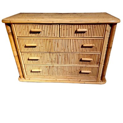 Vintage Spanish Bamboo Chest of Drawers-TCS-1816776