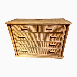 Vintage Spanish Bamboo Chest of Drawers-TCS-1816776