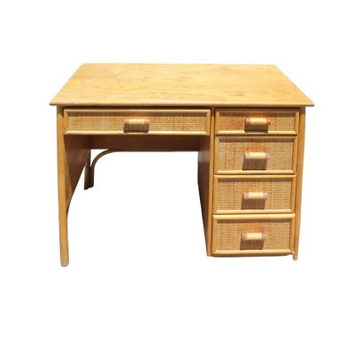 Vintage Spanish Bamboo Desk-TCS-1819957