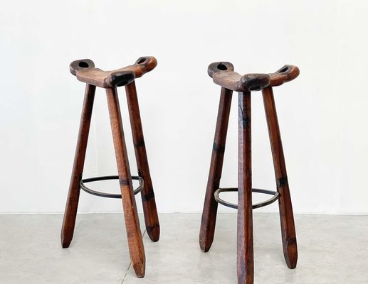 Vintage Spanish Bar Stools, Set of 2-XLH-1422123