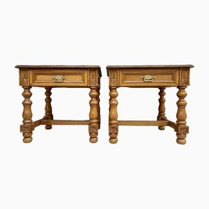 Vintage Spanish Nightstands with Drawer and Bronze Hardware, Set of 2-NOU-1235968