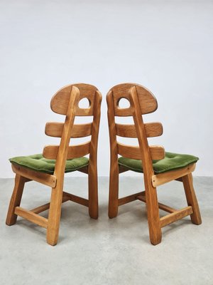 Vintage Spanish Oak Fishbone Chairs, 1970, Set of 2-BW-2013021