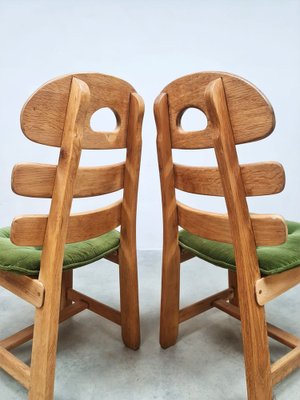 Vintage Spanish Oak Fishbone Chairs, 1970, Set of 2-BW-2013021