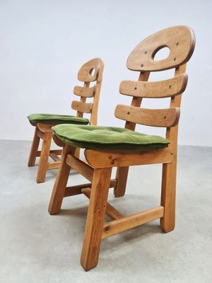 Vintage Spanish Oak Fishbone Chairs, 1970, Set of 2-BW-2013021