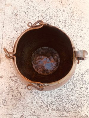 Vintage Spanish Patinated Copper Pot, 1970s-NOU-827538