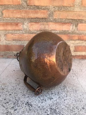 Vintage Spanish Patinated Copper Pot, 1970s-NOU-827538