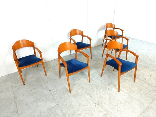 Vintage Spanish Wooden Armchairs, 1990s Set of 6-IRH-1819215