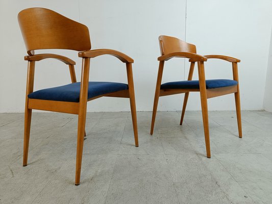 Vintage Spanish Wooden Armchairs, 1990s Set of 6-IRH-1819215