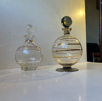 Vintage Spherical Italian Decanters in Glass, Set of 2-LCR-1241071