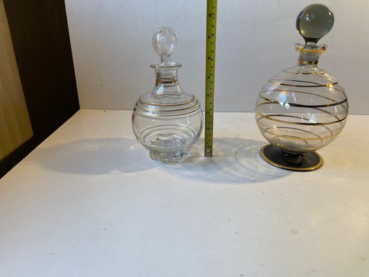 Vintage Spherical Italian Decanters in Glass, Set of 2-LCR-1241071