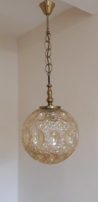 Vintage Spherical Shaped Ceiling Lamp in Tinted Relief Glass, 1979-HOI-1389600