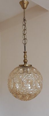 Vintage Spherical Shaped Ceiling Lamp in Tinted Relief Glass, 1979-HOI-1389600