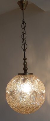 Vintage Spherical Shaped Ceiling Lamp in Tinted Relief Glass, 1979-HOI-1389600