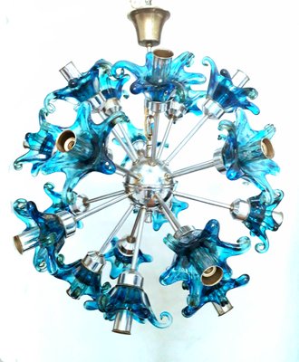 Vintage Sputnik Chandelier in Blue Glass from Mazzega, 1960s-XUQ-1426481