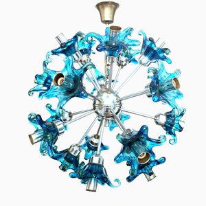 Vintage Sputnik Chandelier in Blue Glass from Mazzega, 1960s-XUQ-1426481