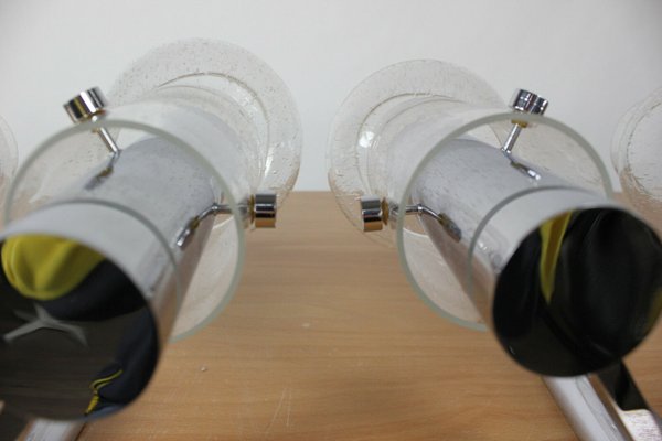 Vintage Sputnik Chrome and Glass Sconces, 1960s, Set of 2-FUP-705957